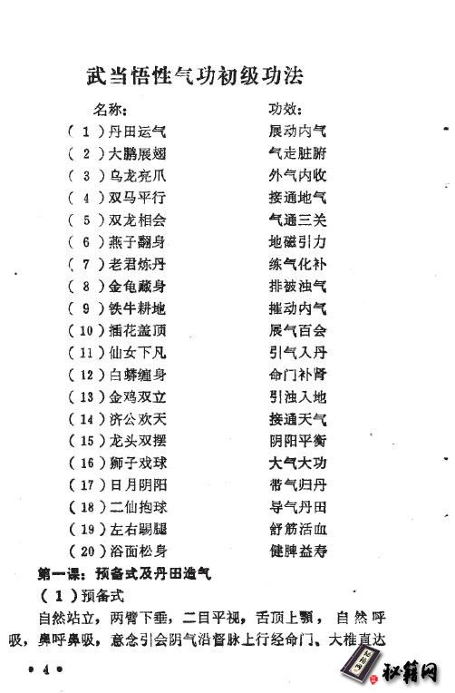 武当八十一大派中的一派功法《武当悟性气功》