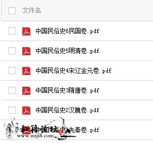高清扫描版《中国民俗史》一套6卷全本